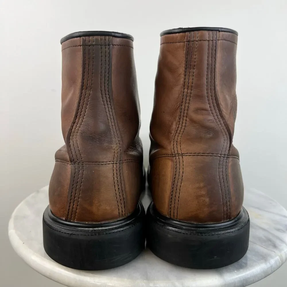 Men's Vintage Red Wing 953 Lace Up Brown Leather Soft Toe Work Boots (Sz 16)